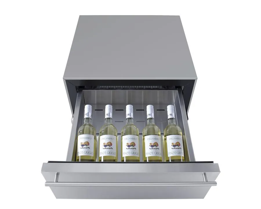 Summit SCR615TDCSS 24 Wide Built-In Commercial Beverage Refrigerator With Top Drawer
