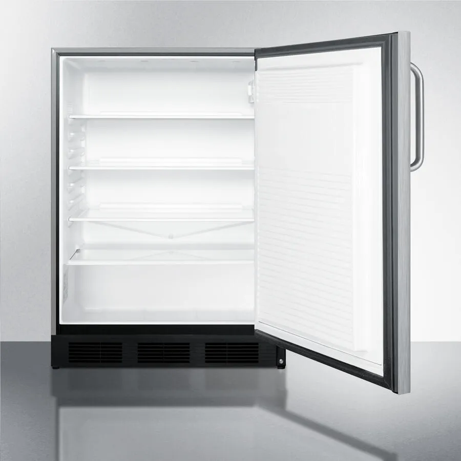 Summit SPR7OSSTADA Ada Compliant Commercial Outdoor Refrigerator In Complete Stainless Steel. Designed For Built-In Or Freestanding Use