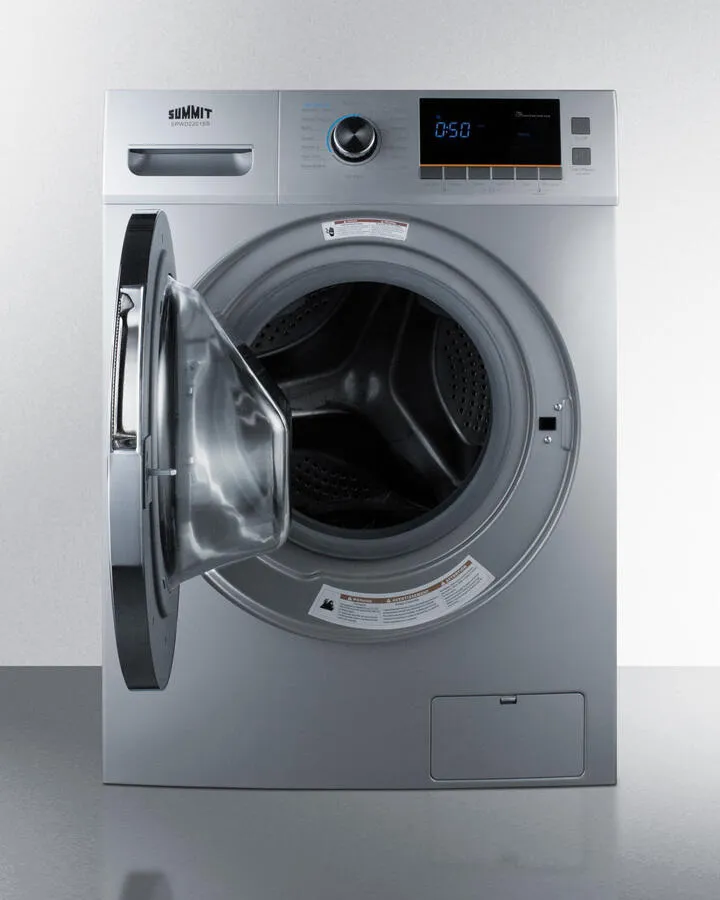 Summit SPWD2201SS 24 Wide 115V Washer/Dryer Combo For Non-Vented Use In Platinum Finish