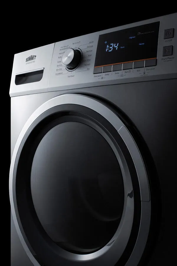 Summit SPWD2201SS 24 Wide 115V Washer/Dryer Combo For Non-Vented Use In Platinum Finish