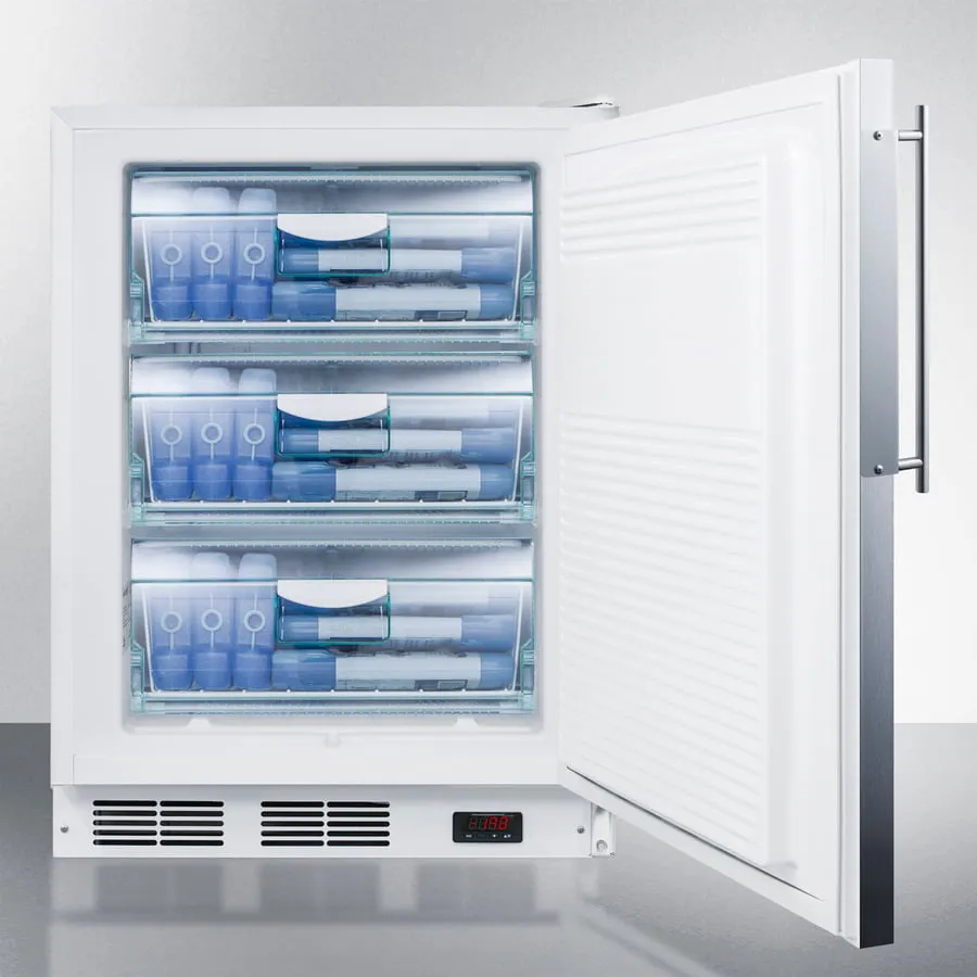 Summit VT65M7BIFRADA Commercial Ada Compliant Built-In Medical All-Freezer Capable Of -25 C Operation. With Stainless Steel Door Frame That Accepts Custom Panels