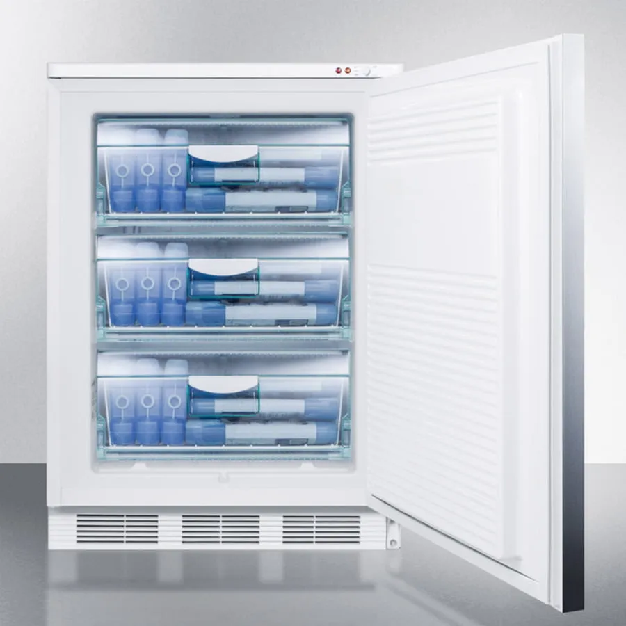 Summit VT65M7BISSHH Commercial Built-In Medical All-Freezer Capable Of -25 C Operation. With Wrapped Stainless Steel Door And Horizontal Handle