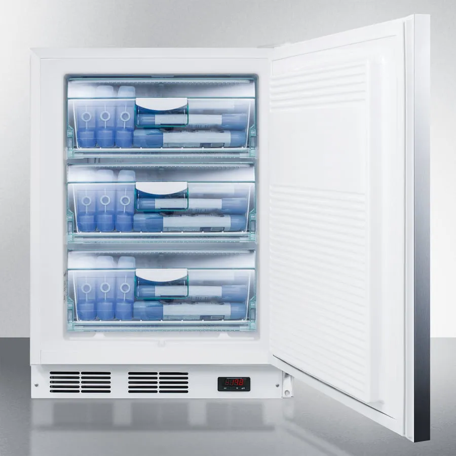 Summit VT65M7BISSHHADA Ada Compliant Commercial Built-In Medical All-Freezer Capable Of -25 C Operation. With Wrapped Stainless Steel Door And Horizontal Handle