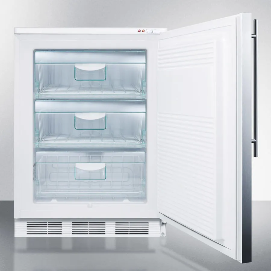 Summit VT65M7BISSHV Commercial Built-In Medical All-Freezer Capable Of -25 C Operation. With Wrapped Stainless Steel Door And Thin Handle