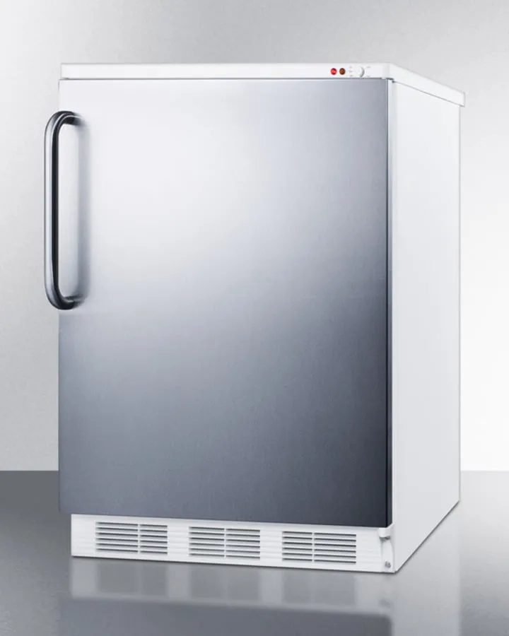 Summit VT65M7BISSTB Commercial Built-In Medical Freezer Capable Of -25 C Operation. With Stainless Steel Door And Towel Bar Handle