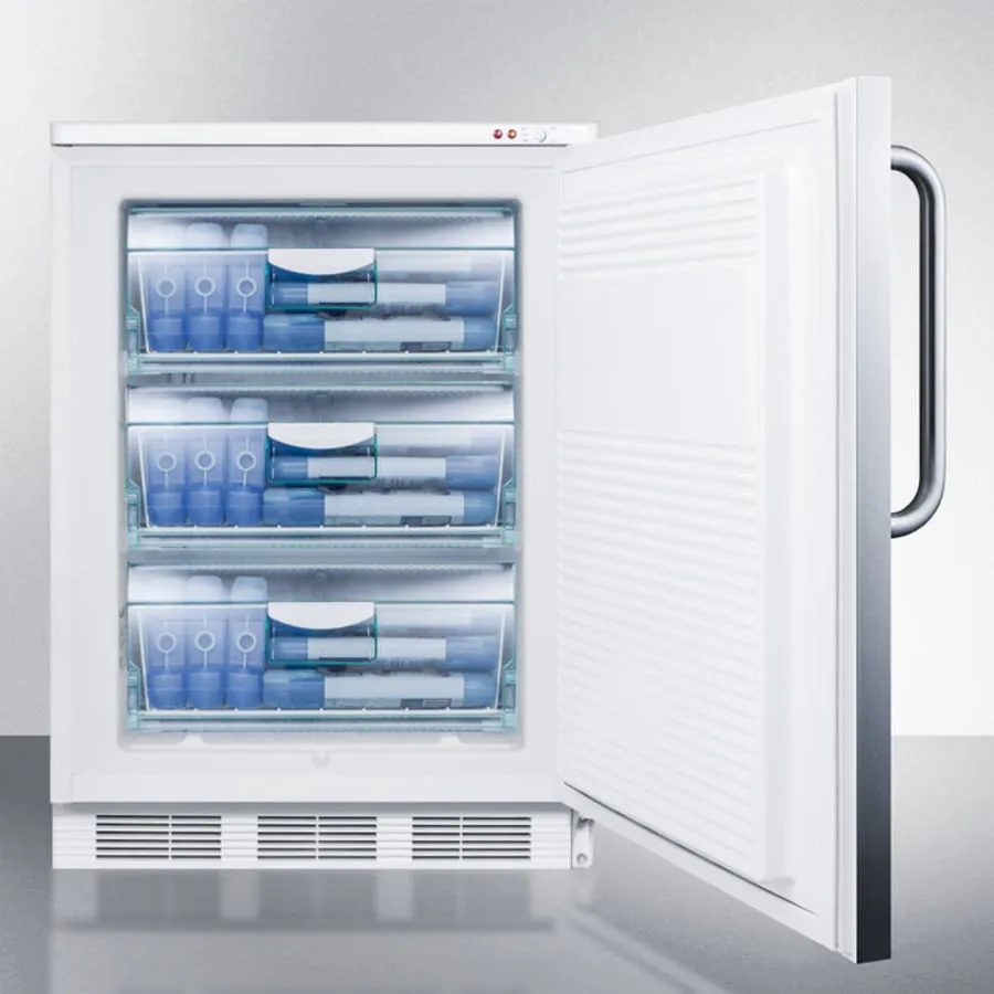 Summit VT65M7BISSTB Commercial Built-In Medical Freezer Capable Of -25 C Operation. With Stainless Steel Door And Towel Bar Handle