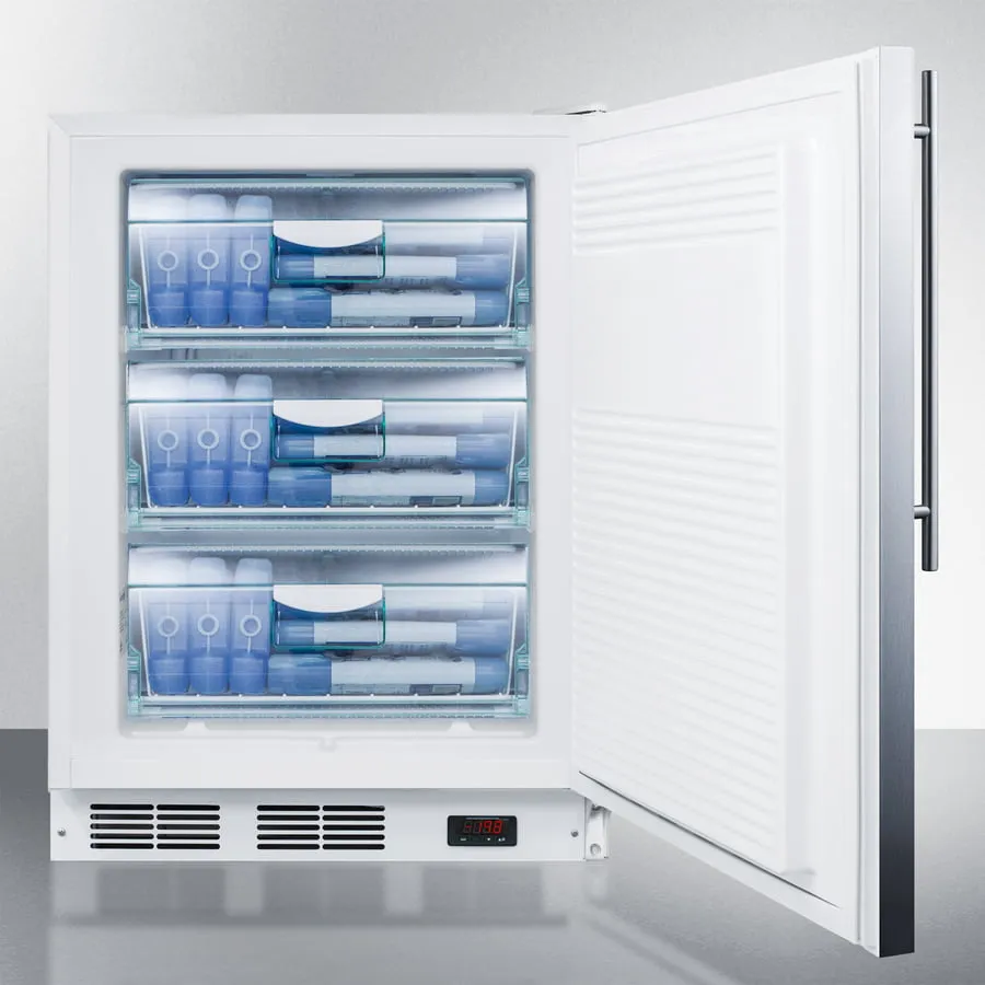 Summit VT65M7SSHVADA Ada Compliant Medical All-Freezer Capable Of -25 C Operation. With Wrapped Stainless Steel Door And Thin Handle