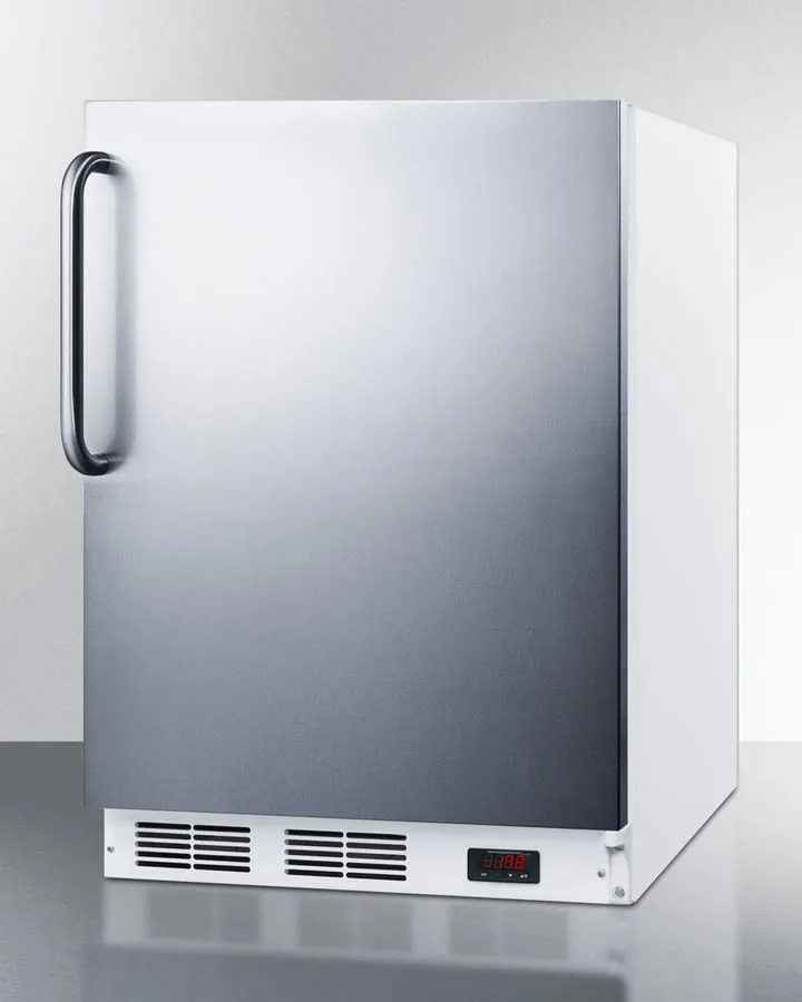 Summit VT65M7SSTBADA Ada Compliant Commercial All-Freezer Capable Of -25 C Operation. With Wrapped Stainless Steel Door And Towel Bar Handle