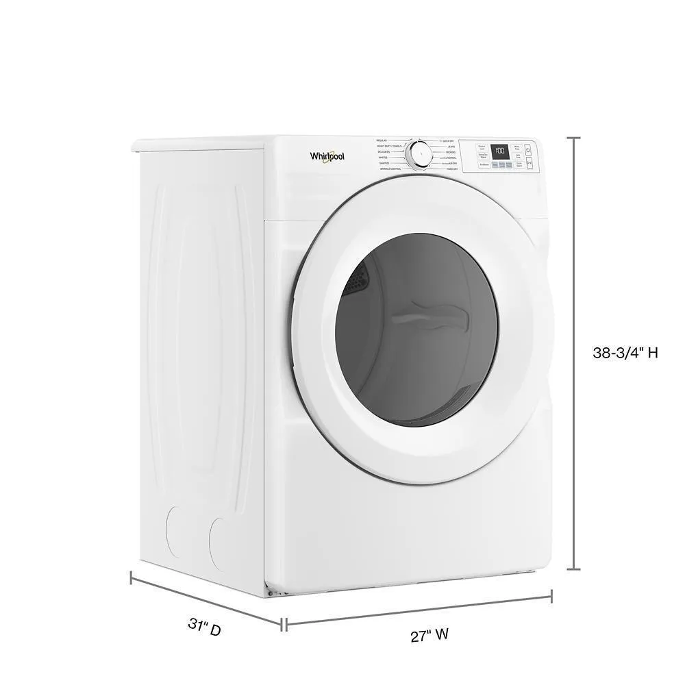 Whirlpool WED4720RW 7.4 Cu. Ft. Smart Front Load Energy Star Electric Dryer With Quick Dry