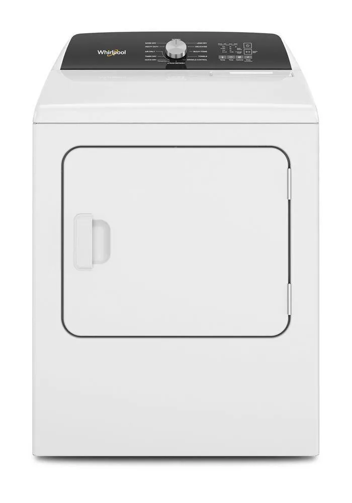 Whirlpool WED5050LW 7.0 Cu. Ft. Top Load Electric Moisture Sensing Dryer With Steam