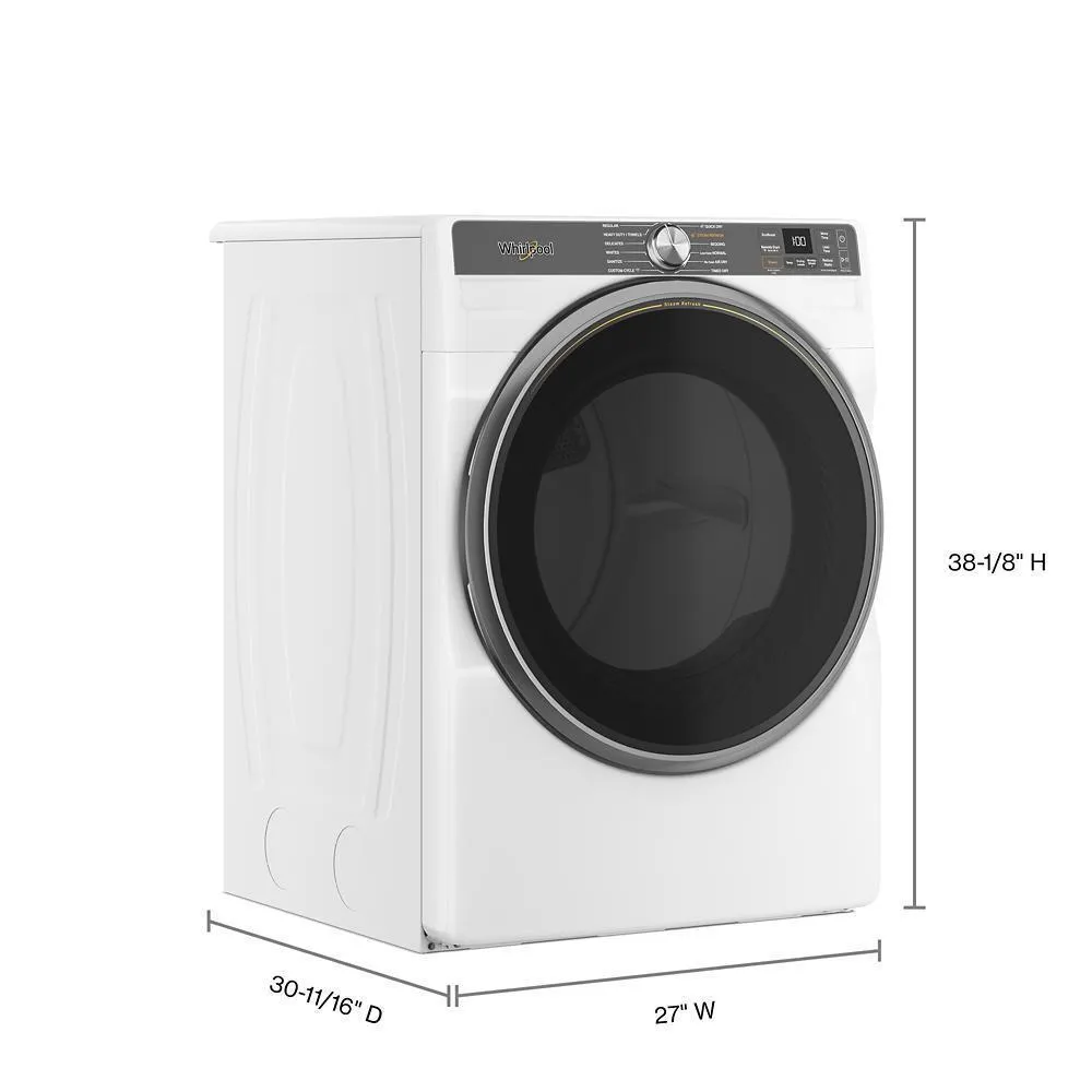 Whirlpool WED6720RW 7.4 Cu. Ft. Smart Front Load Energy Star Electric Dryer With Steam Capabilities