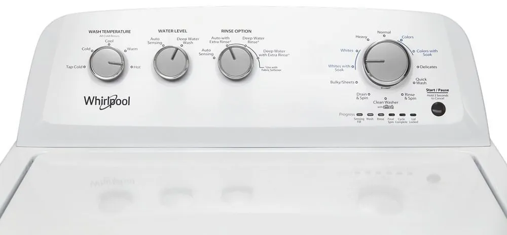Whirlpool WTW4855HW 3.8 Cu. Ft. Top Load Washer With Soaking Cycles. 12 Cycles