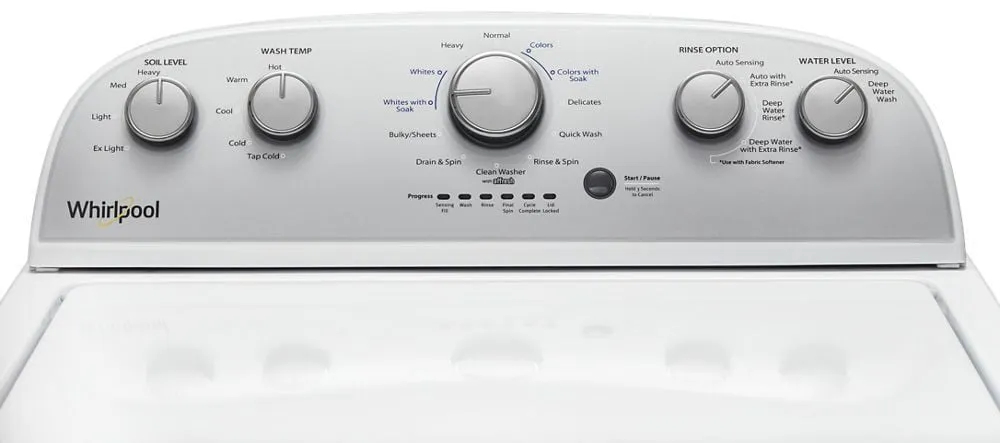 Whirlpool WTW4955HW 3.8 Cu. Ft. Top Load Washer With Soaking Cycles. 12 Cycles